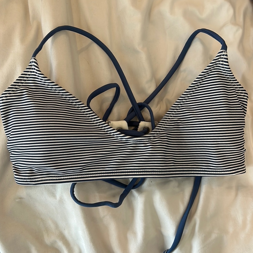 target blue and white striped bikini
